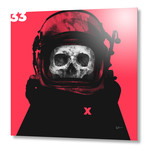 Space Pirate Red // Aluminum Print (16"W x 16"H x 1.5"D)