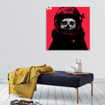 Space Pirate Red // Stretched Canvas (16"W x 16"H x 1.5"D)