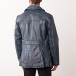 Ezequiel Leather Coat // Blue (2XL)