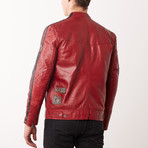 Dino Leather Jacket // Red (3XL)