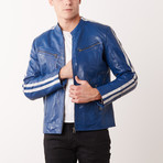 Luke Leather Jacket // Blue (2XL)
