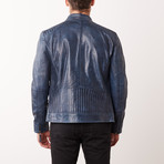 Jerrod Leather Jacket // Navy (M)