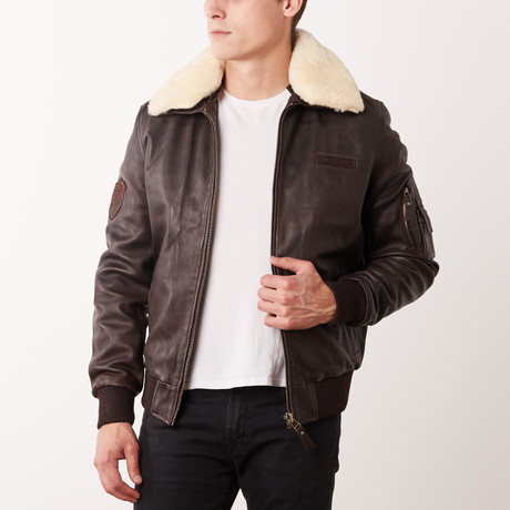 Jody Leather Jacket // Red + Brown (S)