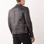 Jarred Leather Jacket // Black Rub-Off (M)