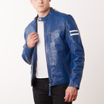 Truman Leather Jacket // Blue (M)