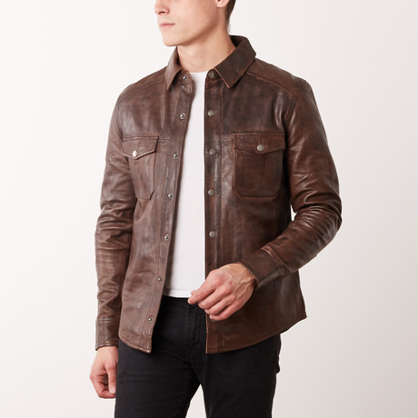 Carlo Leather Jacket // Brown (S)