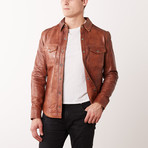 Jacob Leather Jacket // Tan (L)