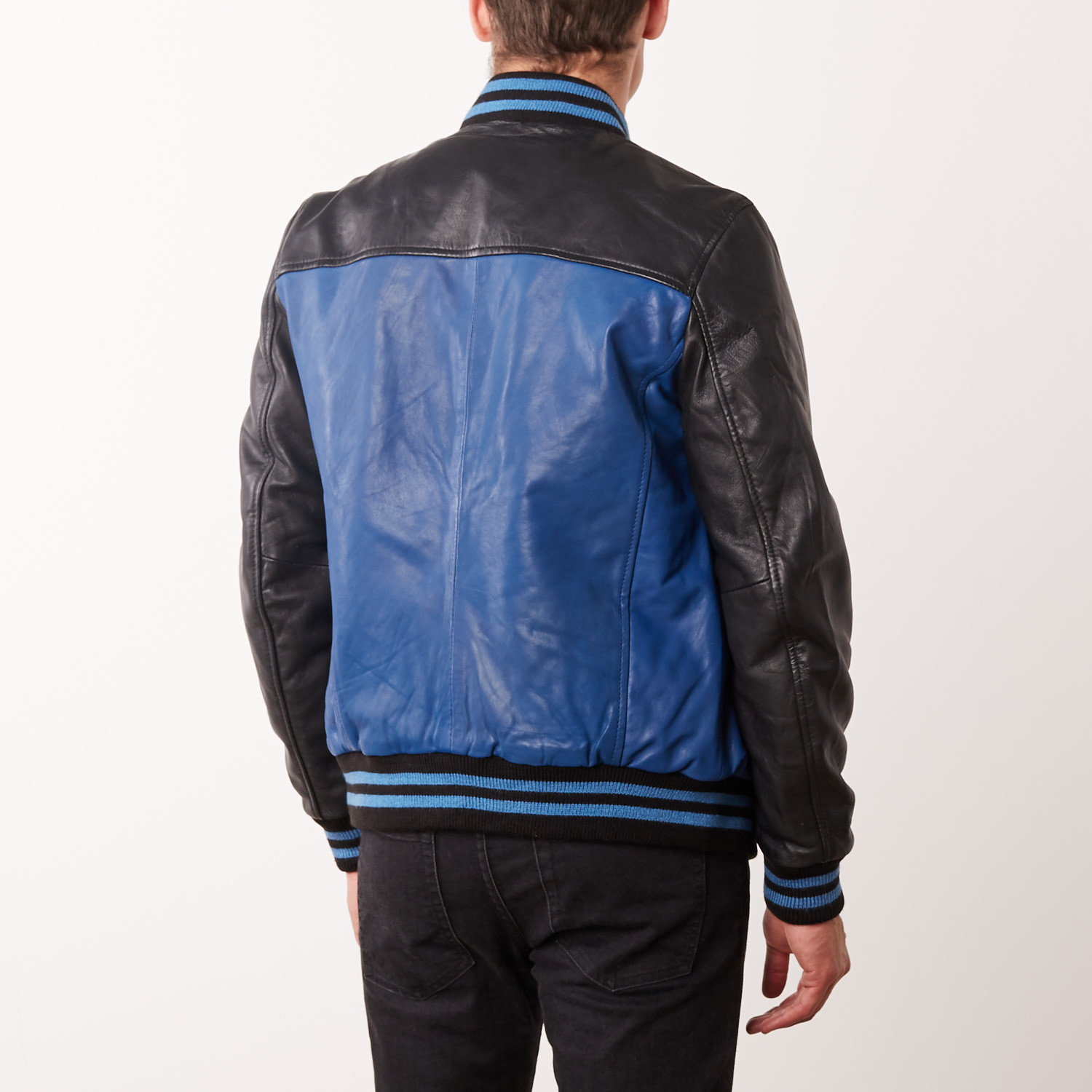 Andre Leather Jacket // Navy + Black (S) - Helium - Touch of Modern