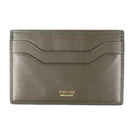 Smooth Leather ID Card Holder Wallet // Dark Moss Green