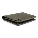 Pebbled Leather Envelope Card Holder Wallet // Moss Green
