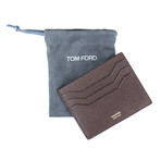 Pebbled Leather Open Side Card Holder Wallet // Dark Brown