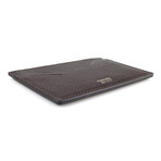 Grained Leather Card Holder Wallet // Dark Brown