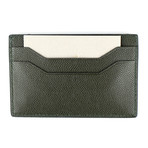 Grained Leather Card Holder Wallet // Dark Green