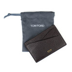 Pebbled Leather Card Holder Wallet // Brown