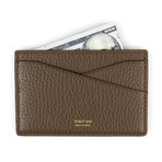 Pebbled Leather Card Holder Wallet // Lion Brown