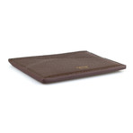 Grained Leather Card Holder Wallet // Brown