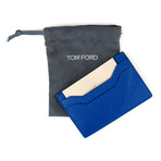 Tom Ford // Grained Leather Card Holder Wallet // Blue