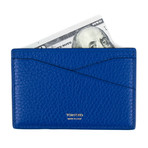 Tom Ford // Grained Leather Card Holder Wallet // Blue