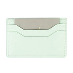Grained Leather Card Holder Wallet // Mint Green