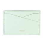Grained Leather Card Holder Wallet // Mint Green