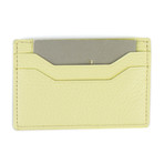 Grained Leather Card Holder Wallet // Yellow