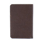 Pebbled Leather Card Holder // Brown