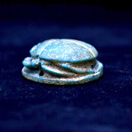 Egyptian Blue Scarab Faience Amulet