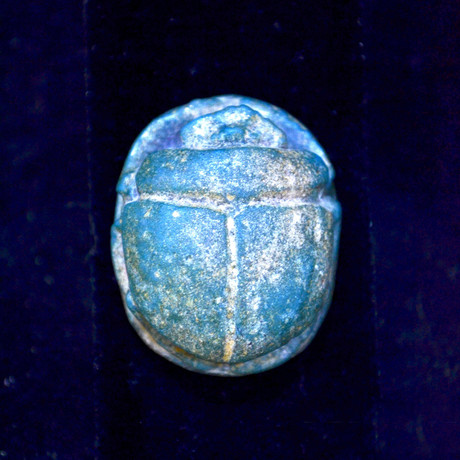 Egyptian Blue Scarab Faience Amulet