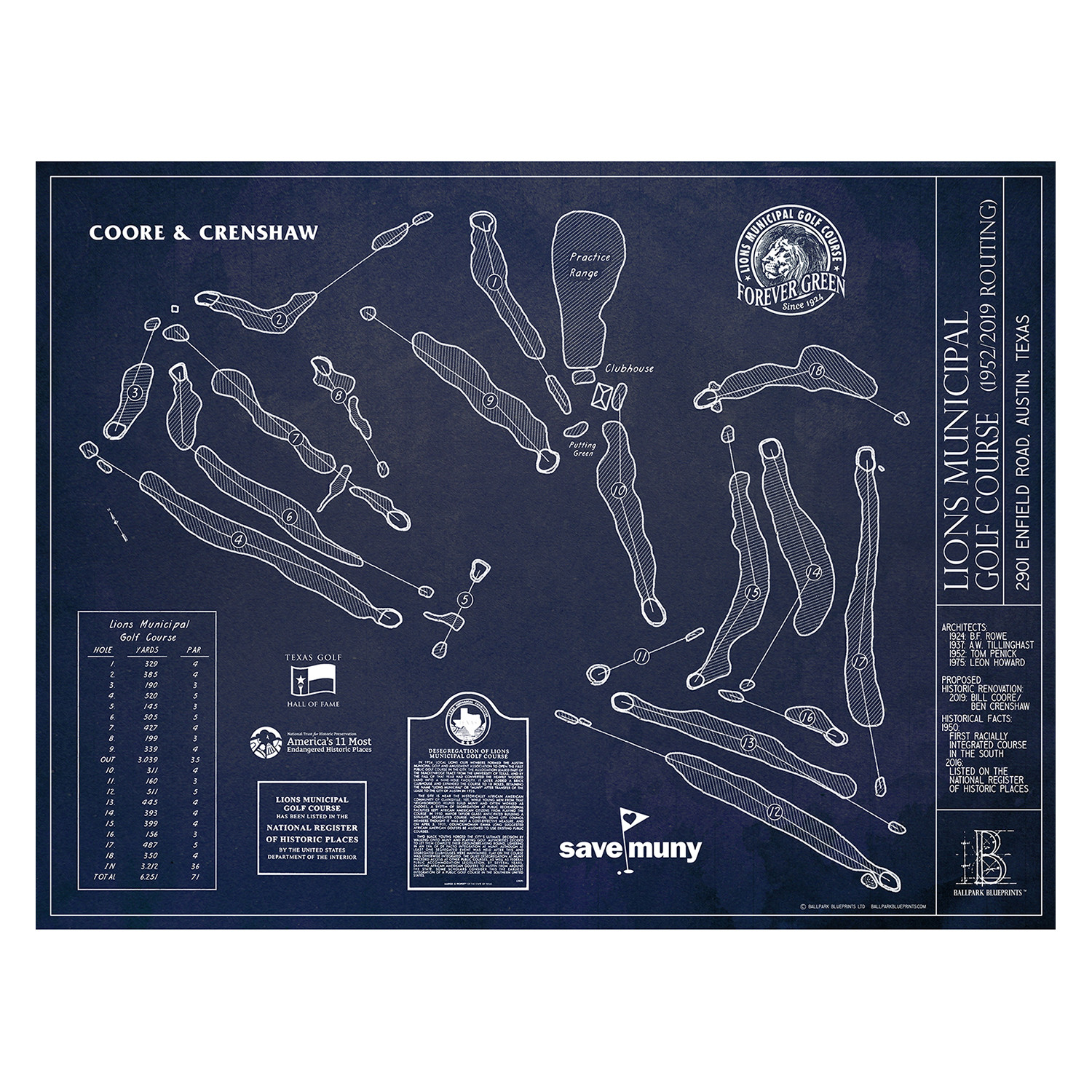 Lion's Municipal Golf Course - Ballpark Blueprints - Touch of Modern