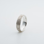 Argentium Sterling Silver Ring // Greek Key (10)
