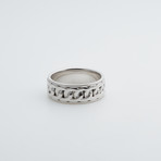 Argentium Sterling Silver Ring // Large Chain Link (9.5)
