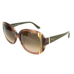 Ferragamo // Women's SF674S Sunglasses // Striped Brown