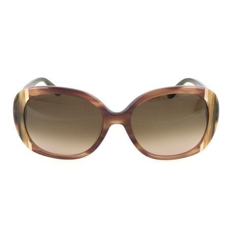 Ferragamo // Women's SF674S Sunglasses // Striped Brown