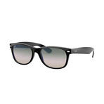 Ray-Ban New Wayfarer Sunglasses // Black Frames + Clear Gradient Green Lenses