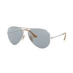 Ray-Ban Aviator Evolve Sunglasses // Silver Frames + Photo Blue Lenses