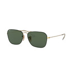 Ray-Ban RB3603 Sunglasses // Gold Frames + Green Lenses