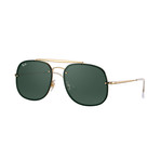 Ray-Ban Blaze General Sunglasses // Gold Frames + Dark Green Lenses