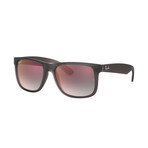 Ray-Ban Justin Sunglasses // Transparent Gray Frames + Gray Gradient Mirror Red Lenses (51mm)