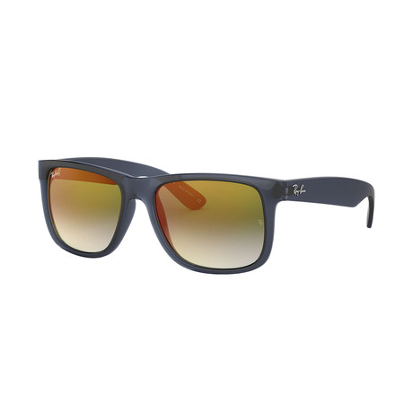 Ray-Ban Justin Sunglasses // Transparent Blue Frames + Blue Gradient Green Mirror Red Lenses