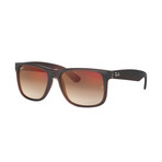 Ray-Ban Justin Sunglasses // Brown Frames + Brown Gradient Mirror Red Lenses