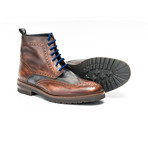 Colombo Ankle Wing Brogue // Deco Brown + Blue (Euro: 46)