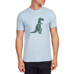 T-Rex Print T-Shirt // Blue (M)