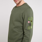 Hymn Crew Sweat With Cub Scout Badges // Green (L)