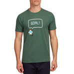 Hymn Goal Print T-Shirt // Green (M)