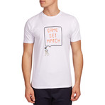 Hymn Game Set Match Print T-Shirt // White (L)