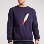 Hymn Placement Embroidered Rocket
Sweat // Navy (L)