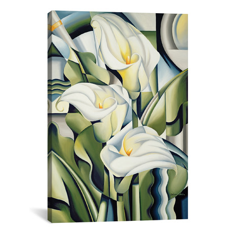 Cubist Lilies // Catherine Abel (12"W x 18"H x 0.75"D)