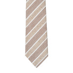 Formicola // Striped Tie // Gray + Beige