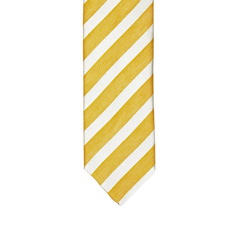 Isaia Striped Tie // Gold