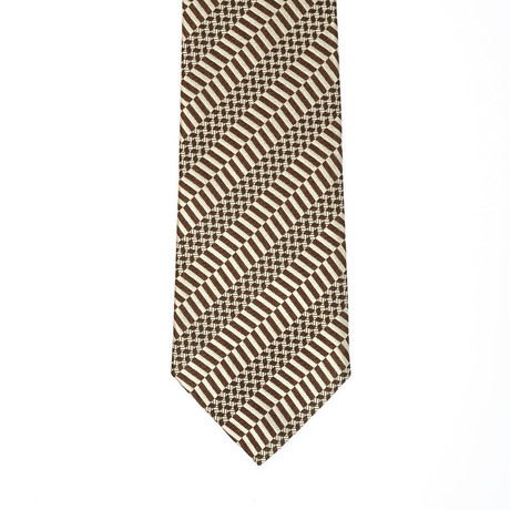 Isaia Double Pattern Tie // Brown